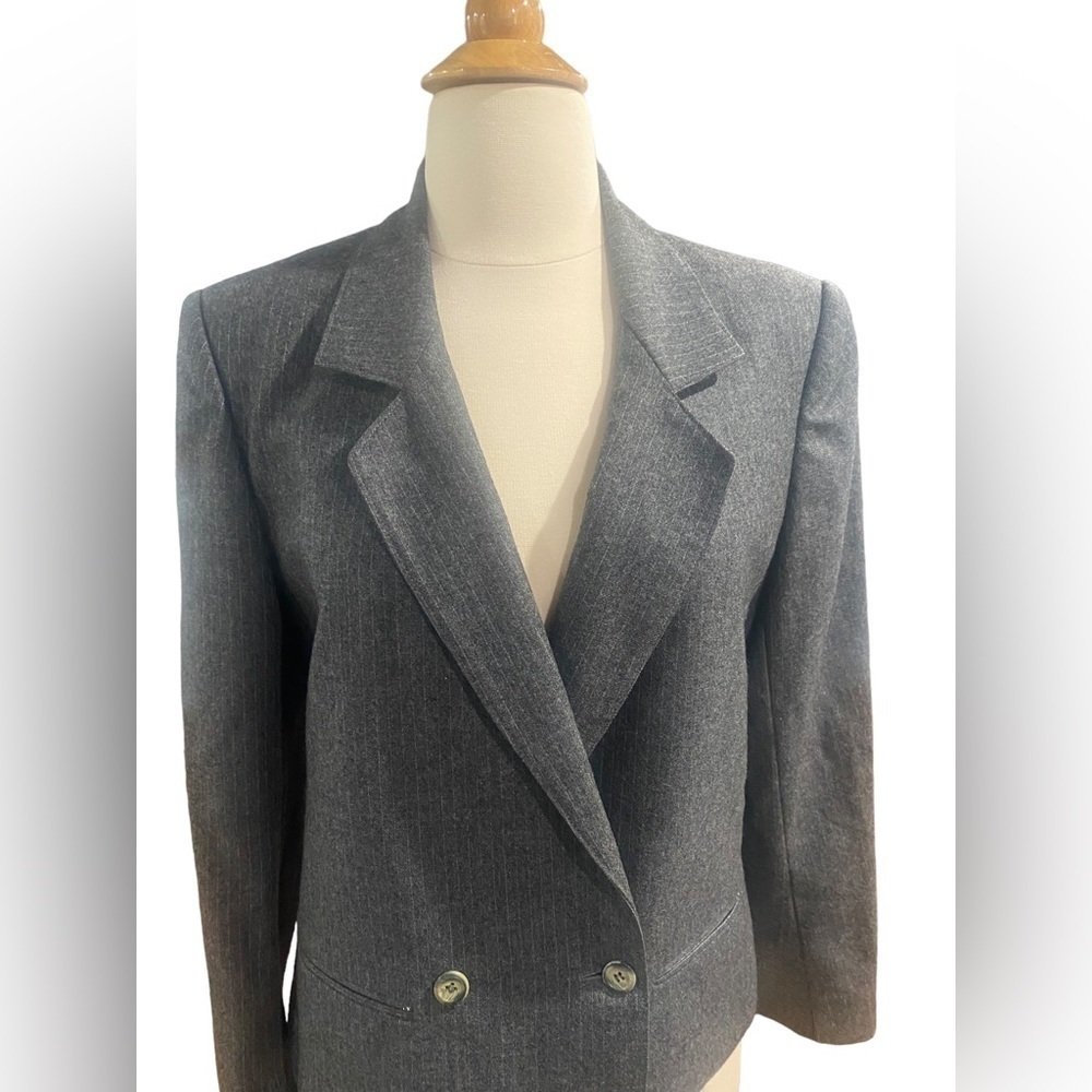 Briarbrook 100% Pure Virgin Wool Gray Blazer -size 8 - Picture 6 of 9
